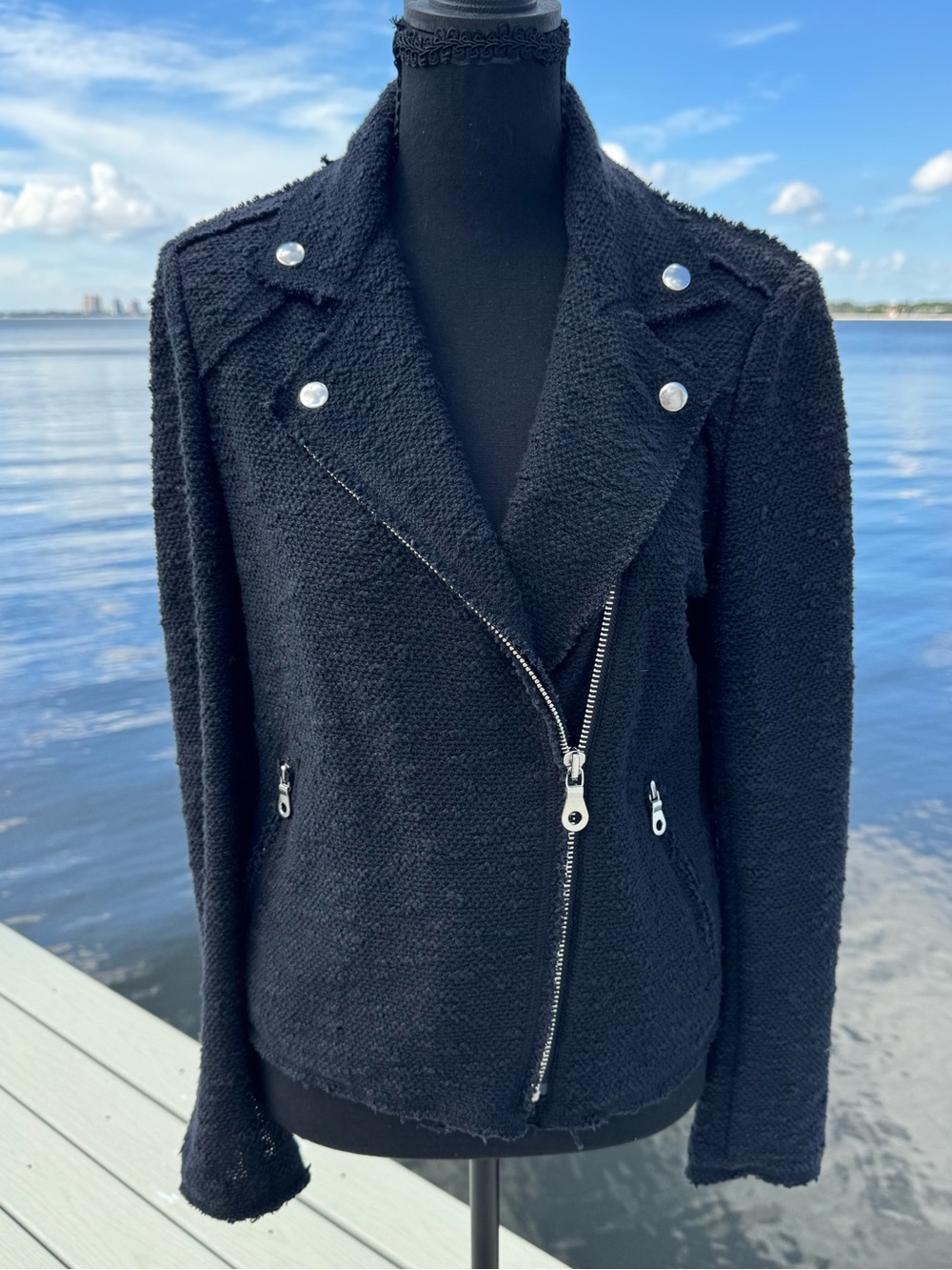 Rebecca Taylor Black Textured Jacket - Black - Picture 1 of 4